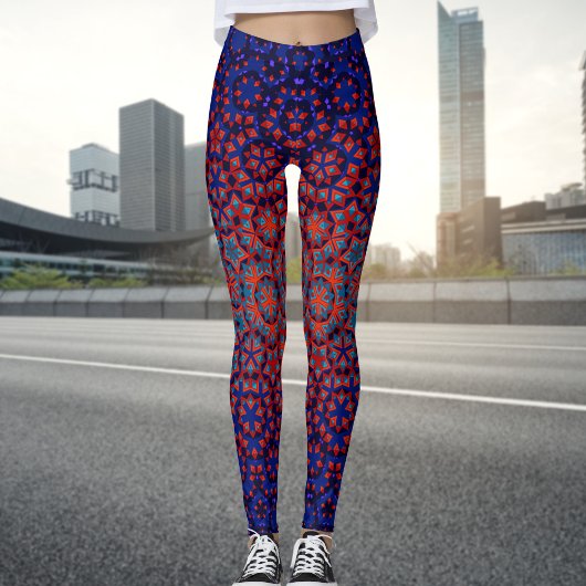 Fett blaue und rote Leggings