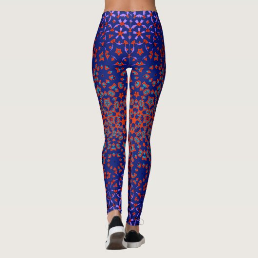 Fett blaue und rote Leggings (Rückseite)