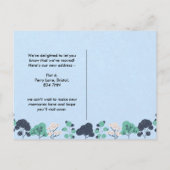 fett-blauer Adressenwechsel neue Zuhause Ankündigungspostkarte (Rückseite)