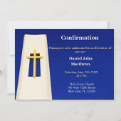 Fett blauer Heiliger Kreuz Bestätigung Einladung (Vorderseite)