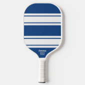 Fett blauer moderner Streifen Personalisierter ben Pickleball Schläger (Rückseite)