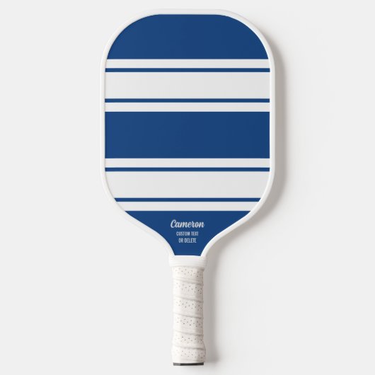 Fett blauer moderner Streifen Personalisierter ben Pickleball Schläger (Vorderseite)