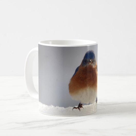 Fett-Blauer Vogel Tasse (Vorderseite Links)