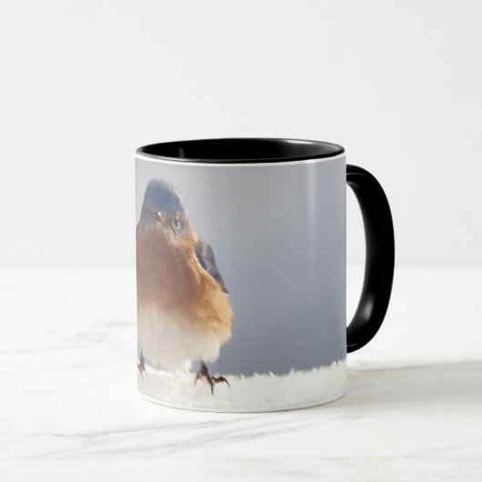 Fett-Blauer Vogel Tasse (VorderseiteRechts)