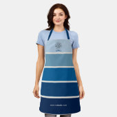 Fett blaues Farbstreifen-Logo Schürze (Getragen)