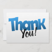 Fett blaues Logo mit Clipart-Blume - Vielen Dank Save The Date (Rückseite)