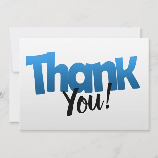 Fett blaues Logo mit Clipart-Blume - Vielen Dank Save The Date (Rückseite)