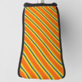 Fett blaues, orangefarbenes und gelbes Streifenmus Golf Headcover (Rotieren 90)