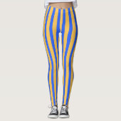 Fett blaues und goldenes Muster für vertikale Stre Leggings (Vorderseite)