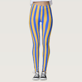 Fett blaues und goldenes Muster für vertikale Stre Leggings