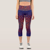 Fett blaues und rotes Muster Hochwaisted Capris (Vorderseite)