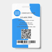 Fett blaues weißes Retro-Foto-ID-Abzeichen Ausweis (Back)