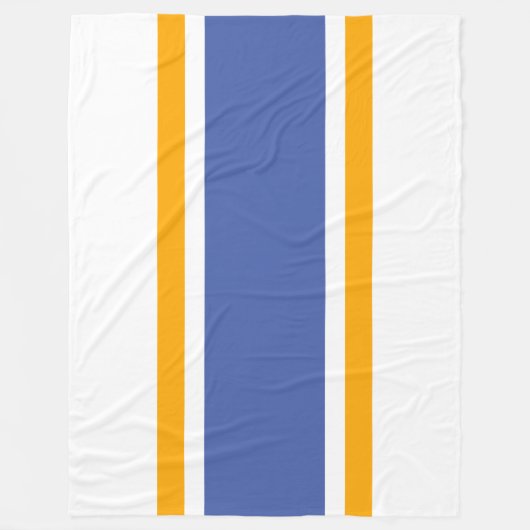 Fett blaugelbe Streifen mit weißem Hintergrund Fleecedecke (Vorderseite)