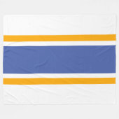 Fett blaugelbe Streifen mit weißem Hintergrund Fleecedecke (Vorderseite (Horizontal))