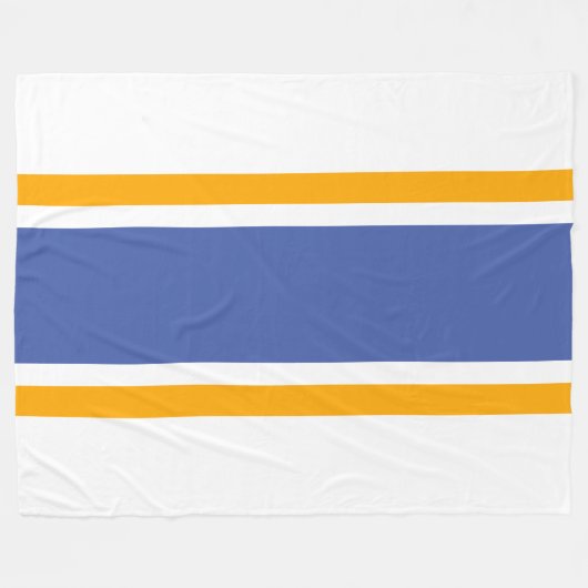Fett blaugelbe Streifen mit weißem Hintergrund Fleecedecke (Vorderseite (Horizontal))