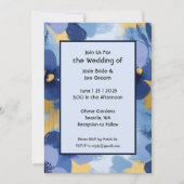 Fett-blaugelbe Wildblumen Einladung zur Hochzeit (Vorderseite)