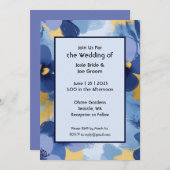 Fett-blaugelbe Wildblumen Einladung zur Hochzeit (Vorne/Hinten)