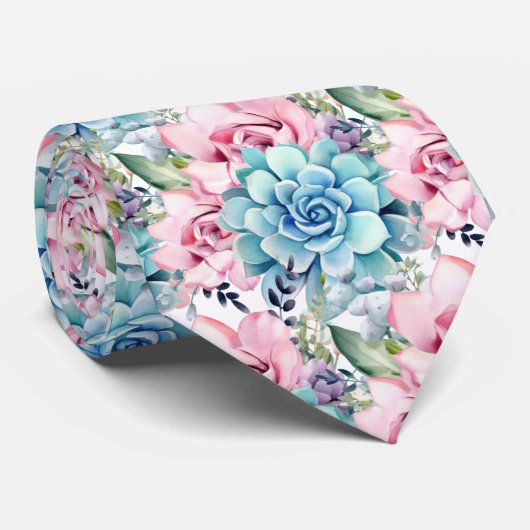 Fett Blaurosa Sukkulturen Krawatte (Gerollt)