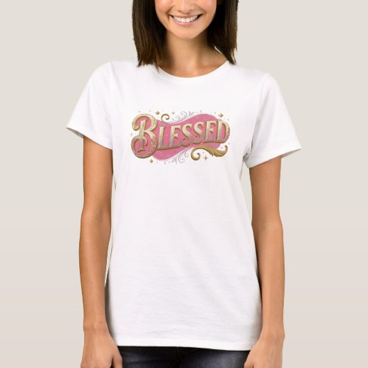 Fett BLESSED 2D Kunst-Motiv T-Shirt (Vorderseite)