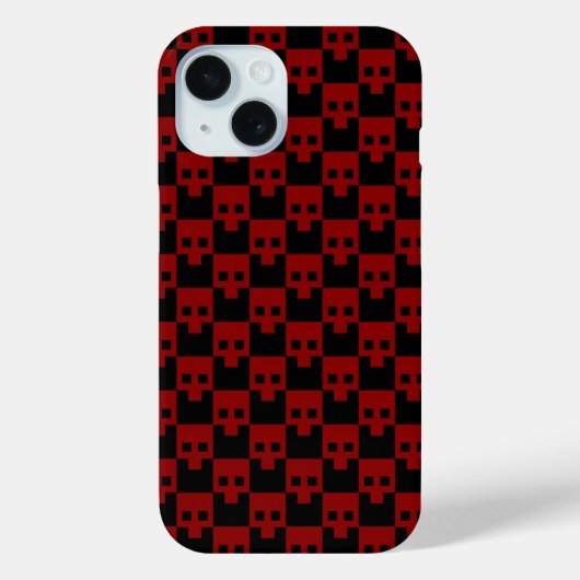 Fett Blockschädel in blutrot auf schwarz Case-Mate iPhone Hülle (Rückseite)