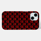 Fett Blockschädel in blutrot auf schwarz Case-Mate iPhone Hülle (Rückseite (Horizontal))
