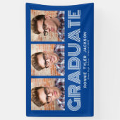 Fett Blue 3 Graduate Foto Abschluss Banner (Vertikal)