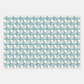Fett Blue Ocean Waves Muster Geschenkpapier Set (Vorderseite 2)