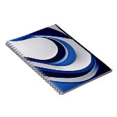 Fett Blue White Futuristic Wave Notebook Notizblock (Rechte Seite)