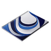 Fett Blue White Futuristic Wave Notebook Notizblock (Linke Seite)