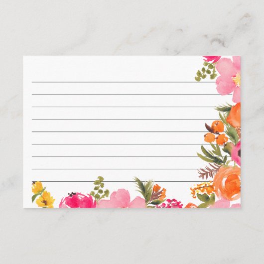 Fett Blumenorange Blumenapfel Brautparty Rezept Begleitkarte (Rückseite)