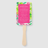 Fett-Blumenrosa-Hochzeitsprogramm Fächer (Vorderseite)