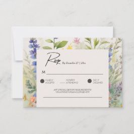 Fett Bohemische farbige Wildblume Einmalige RSVP-K RSVP Karte