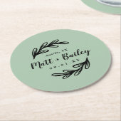 Fett-Branch-Hochzeitpapier-Rundpapier-Untersetzer Runder Pappuntersetzer (Angewinkelt)