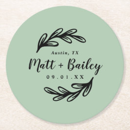 Fett-Branch-Hochzeitpapier-Rundpapier-Untersetzer Runder Pappuntersetzer