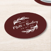 Fett-Branch-Hochzeitpapier-Rundpapier-Untersetzer Runder Pappuntersetzer (Angewinkelt)