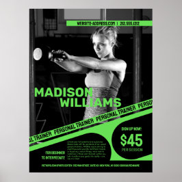 Fett Bright Green Personal Trainer Foto Poster