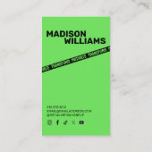 Fett Bright Green Personal Trainer Foto Visitenkarte (Rückseite)