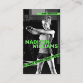 Fett Bright Green Personal Trainer Foto Visitenkarte (Vorderseite)