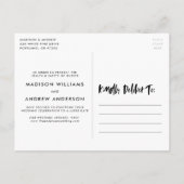 Fett Brush Script Liebe ist Patientenverzögerung Ankündigungspostkarte (Rückseite)