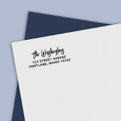 Fett Brush Script Nachname-Rücksendeadresse Permastempel