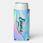 Fett Brush Script Name endet mit einem Aqua Irides Selters Dosenkühler (Seltzer Vorderseite)