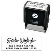 Fett Brush Script Name-Rücksendeadresse Permastempel (Beispiel)