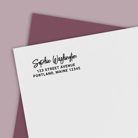 Fett Brush Script Name-Rücksendeadresse Permastempel