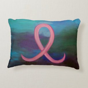 Fett Brustkrebs Bewusstsein Pink Ribbon Abstrakt Zierkissen