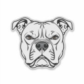 Fett Bulldog-Gesicht-Illustration Aufkleber (Vorderseite)