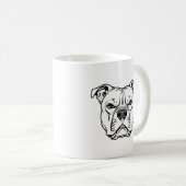 Fett Bulldog-Gesicht-Illustration Kaffeetasse (VorderseiteRechts)