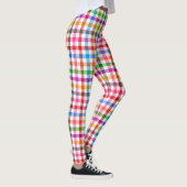 Fett Bunt Regenbogen Gingham Karo - Weiß Leggings (Rechts)