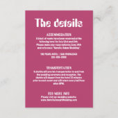 Fett bunt Retro Groovy Moderne Hochzeitsdetails Begleitkarte (Vorderseite)