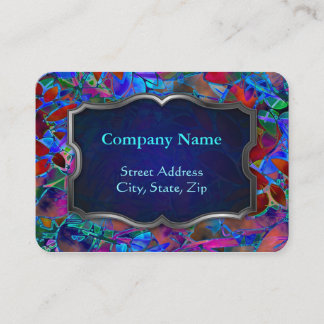 Fett Business Card Floral Abstrakt Buntglas Visitenkarte