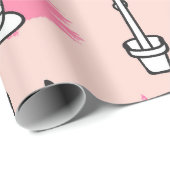 Fett Cactus Sketch Pattern Geschenkpapier (Rolleneckpunkt)